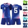 Men Short Sleeve Soccer Jersey Set Lightweight Quick Dry Breathable Athletic Team Uniform V Neck Top and Shorts for Training Match