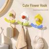 Cute Flower Hooks: Wall-Mounted Adhesive for Bathroom & Entryway Storage