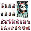 Panda Ornament Collection 2D Acrylic Cute Ornaments Advent Calendar, 24 Days Christmas Hanging Pendants Countdown Collectible for Holiday Decor Unique