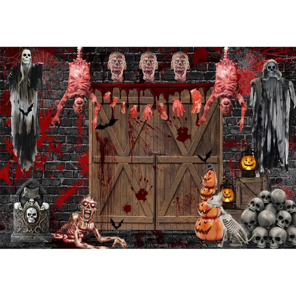 Horror Halloween Scary Blood Splatter Backdrop Red Blood Dripping Ghost Shadow Zombie Vampire Photography Background Studio22