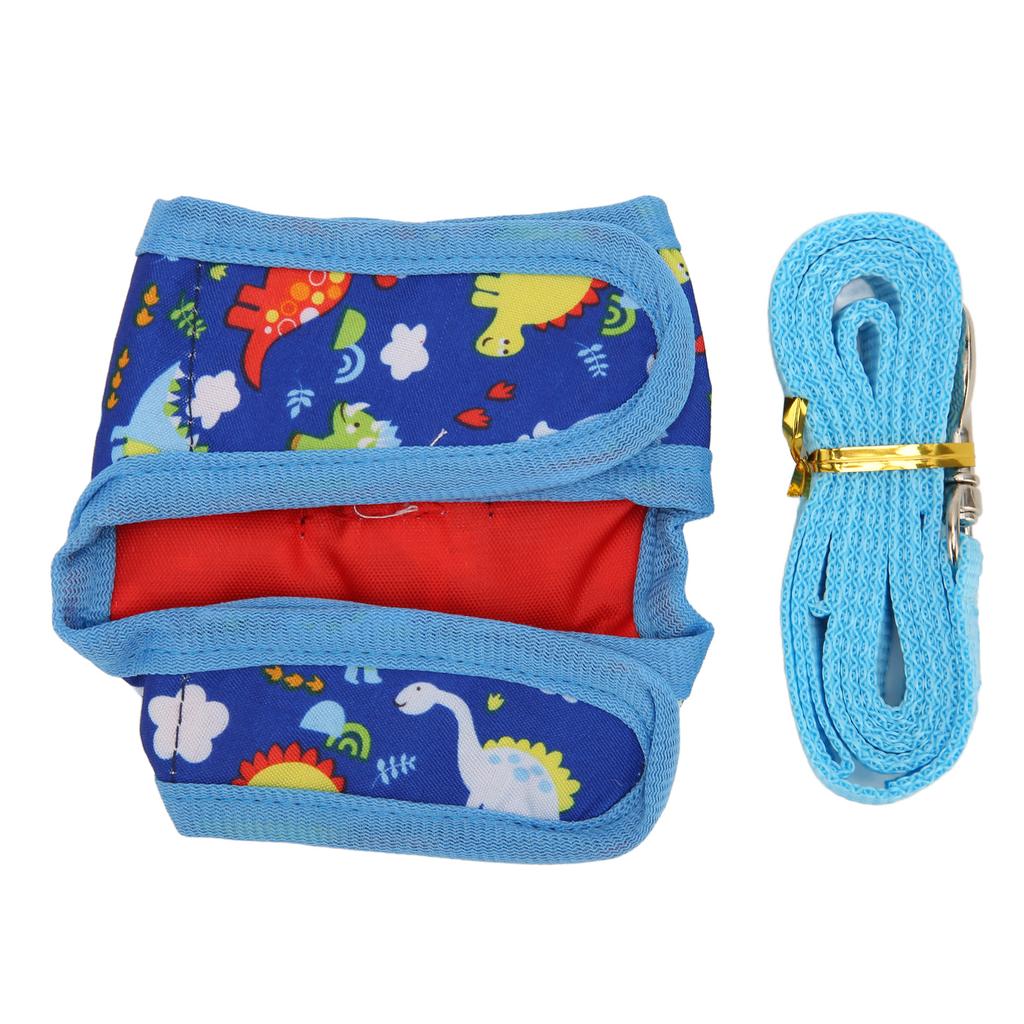 Cat Vest Harnesses and Leash Cartoon Dinosaur Pattern Breathable Cat Walking Vest with Strips for Small Animals S