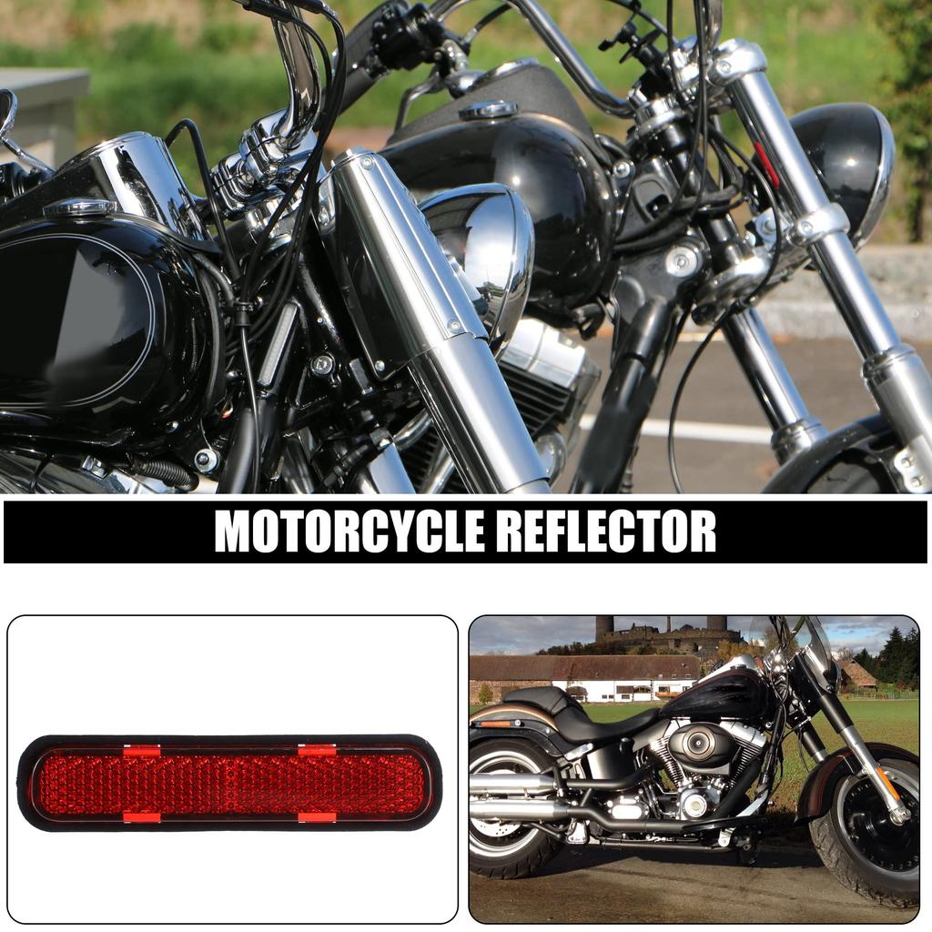 uxcell 4pcs Screw Mount Reflective Warning Reflector M5x0.8 Red Plastic Universal Rectangle for Motorcycle Bike