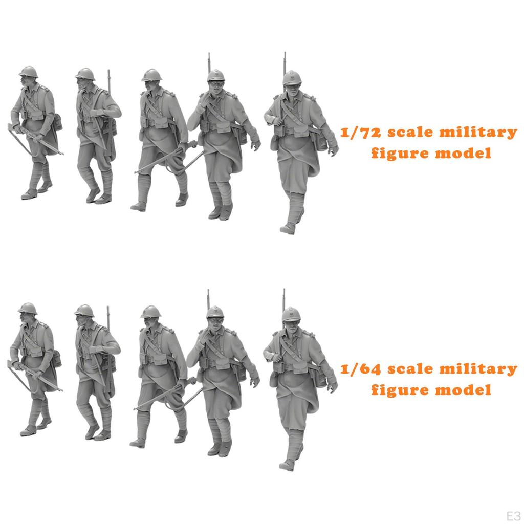 5Pcs Miniature Figures Unpainted Mini People Figurines Tiny Action Model for DIY Scene