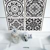 10 Pcs Simple Black and White Retro Geometric Pattern Wall Sticker Home Kitchen Decoration Wall Art