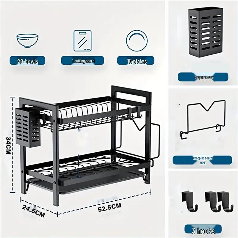 Nordic Foldable Double-Layer Dish Drying Rack