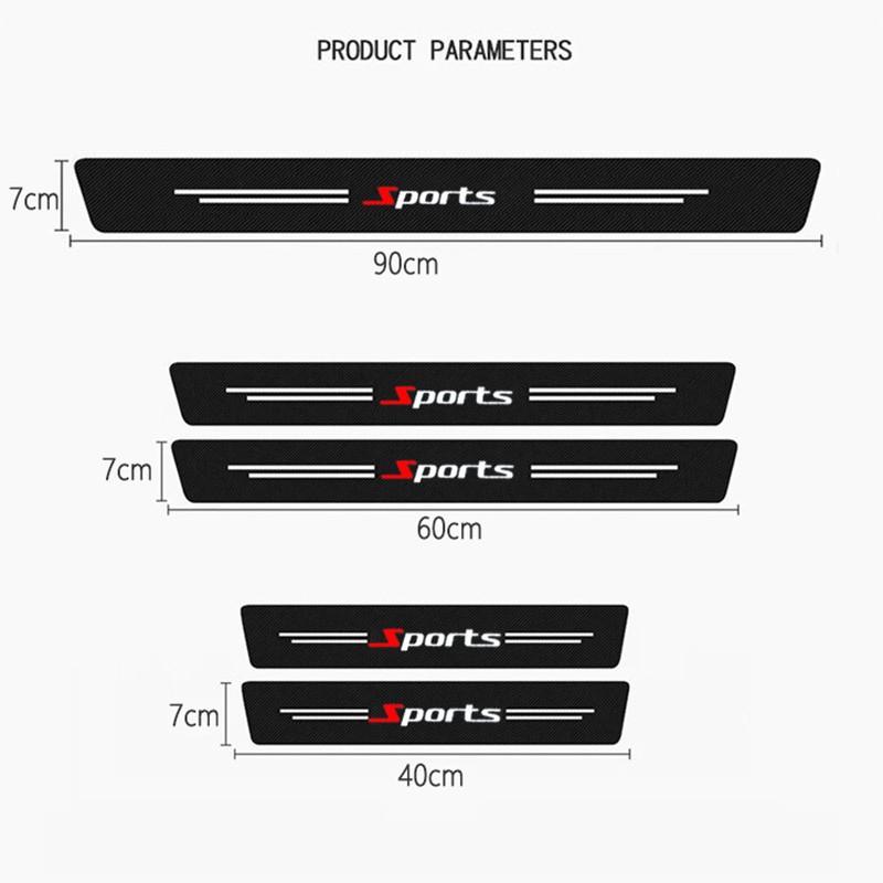 Car Accessories 5D Carbon Fiber Protectors - Door Sill Plate Stickers - Trunk Bumper Guard Strip - Scratch-Proof Decoration for SUV Sedan Truck