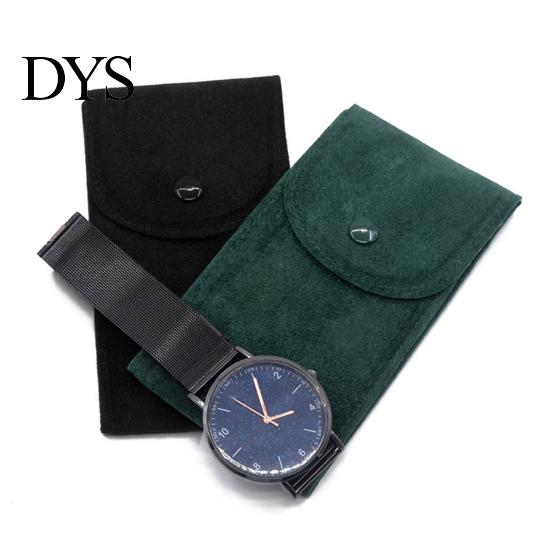 Bracelet Storage Bag Watch Anti-wear Anti-scratch Shock-proof Press Button Short Velvet Necklace Snap Design Portable Jewelry Packing Pouch Daily Use