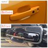Door Handle Bowl / Rearview Mirror Shell Decoration Cover Trim For Ford Ranger  2024 2025 Carbon Fiber Exterior Accessories
