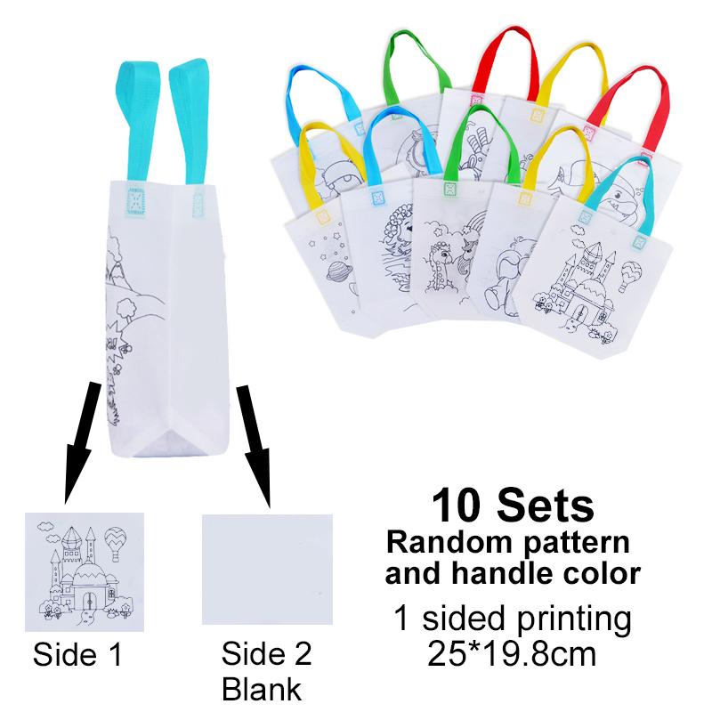 DIY Graffiti Bags Coloring Marker Painting Non-Woven Gift Bags For Kids Birthday Party Favor Piñata Filler Party Supplies