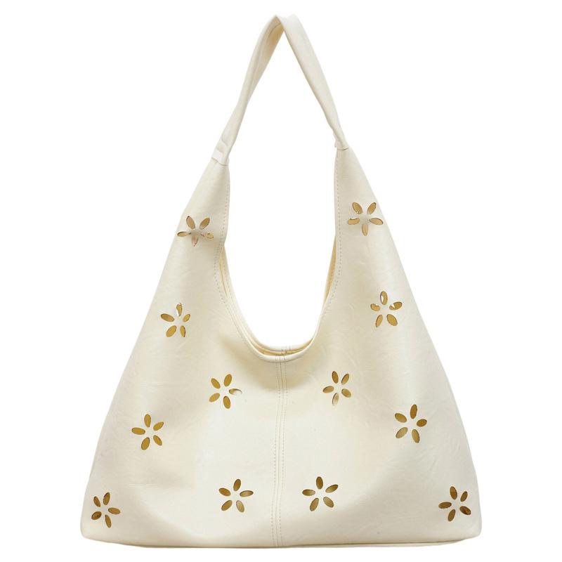 

Women s Floral Cutout Tote Bag Soft PU Hobo Shoulder Bag Fashionable Summer Beach Bag жёлтый