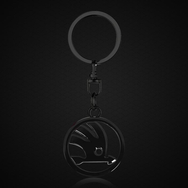 1Pcs Metal Car Badge Keychain Zinc Alloy Keyrings Auto Accessories For Skoda Octavia MK2 MK3 2 3 A7 Fabia Karoq Kodiaq Superb Rapid Kamiq
