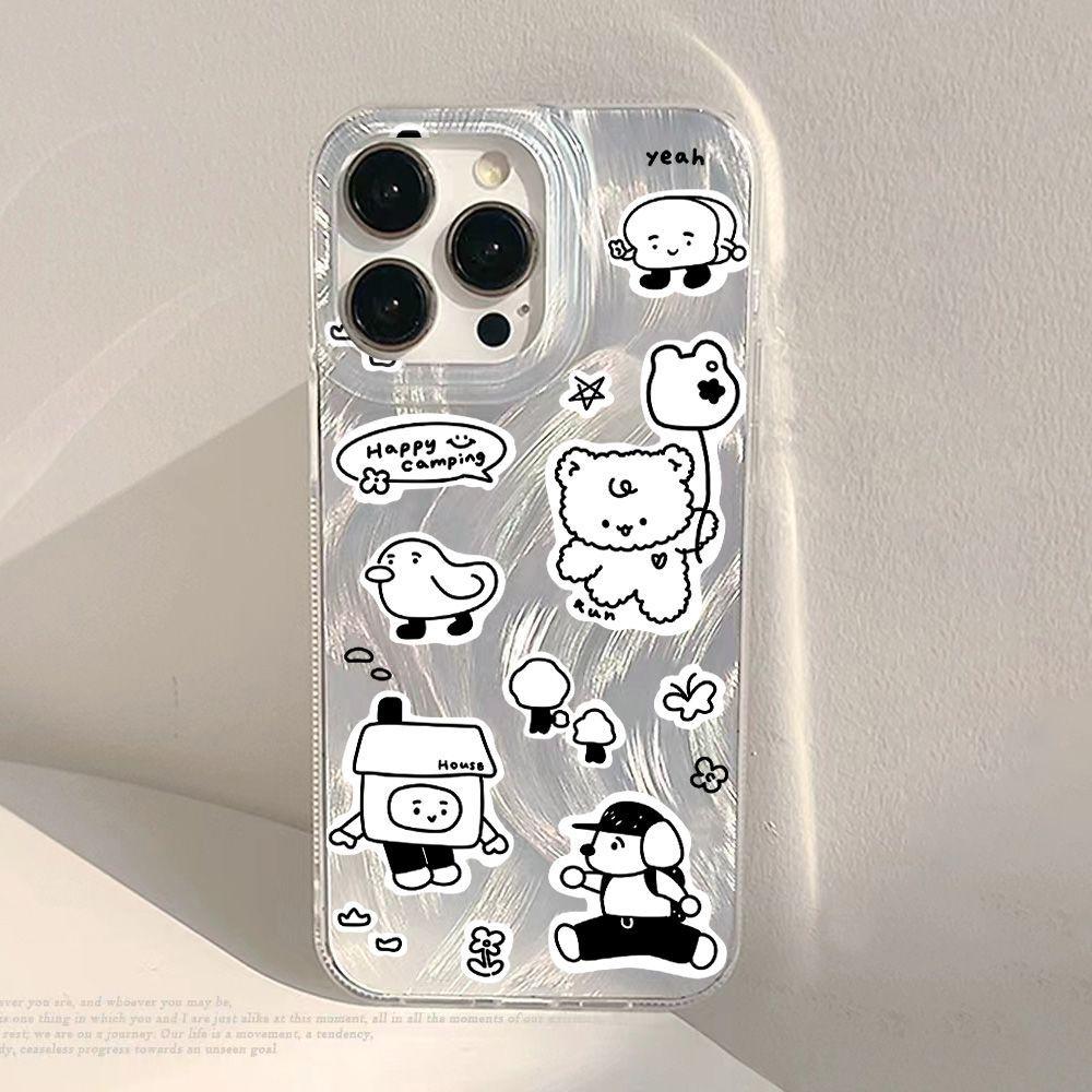 Sticker Wind Bear for iPhone17promax Apple 16 Laser Mobile Phone Case 14 Cartoon 13 Large Hole 15