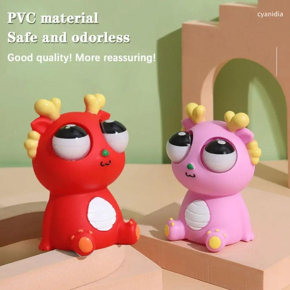 Unique Decompression Toy Keychain Little Dragon Big Eyes Fidget Toy New Squeeze Dragon Doll
