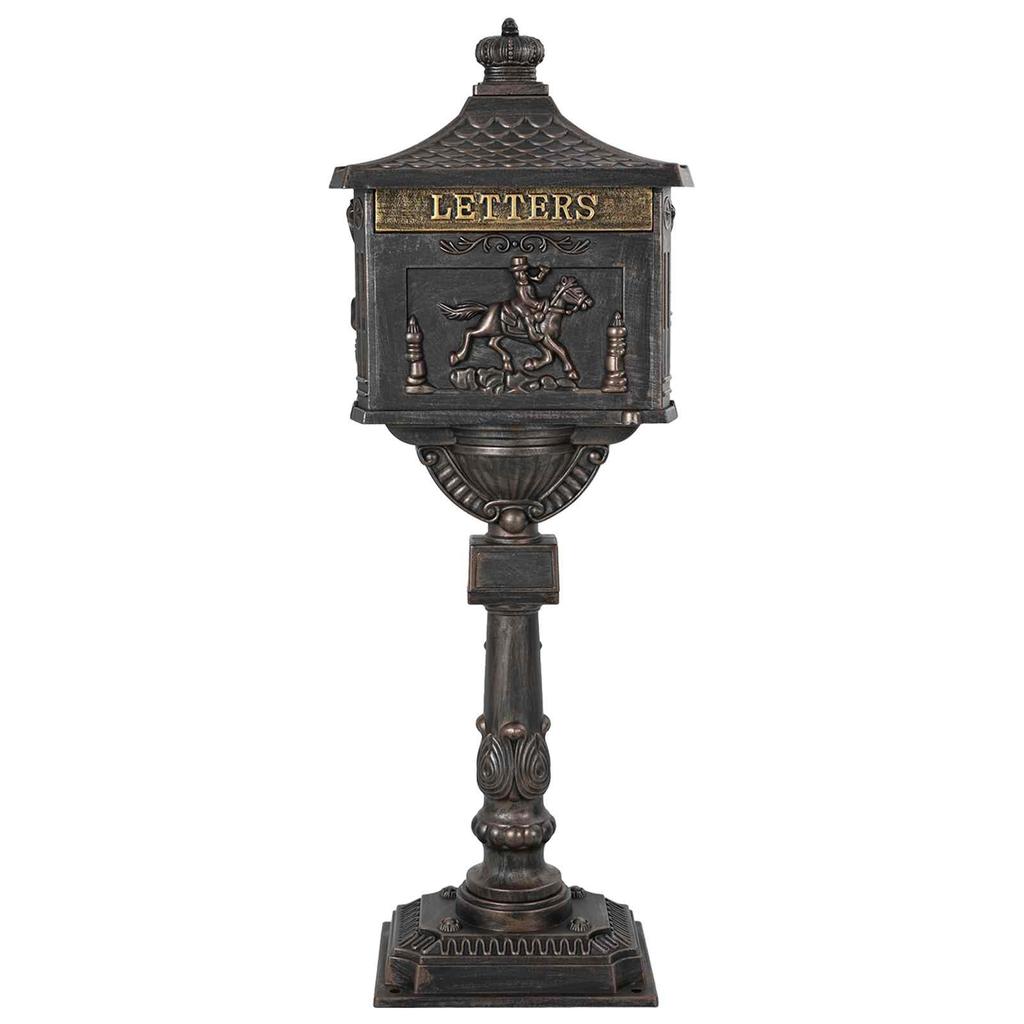 Standing Letter Box Bronze 42.5 X 29.5 X 117 Cm Cast Aluminum