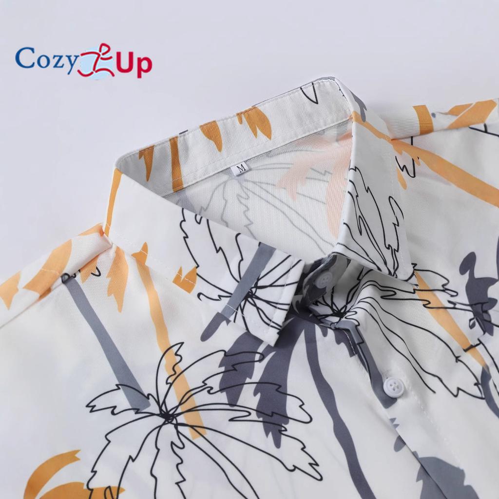 Men's Grey Yellow Coconut Tree Men's Short Sleeve Shirt Men's Shirt Summer 2025 New