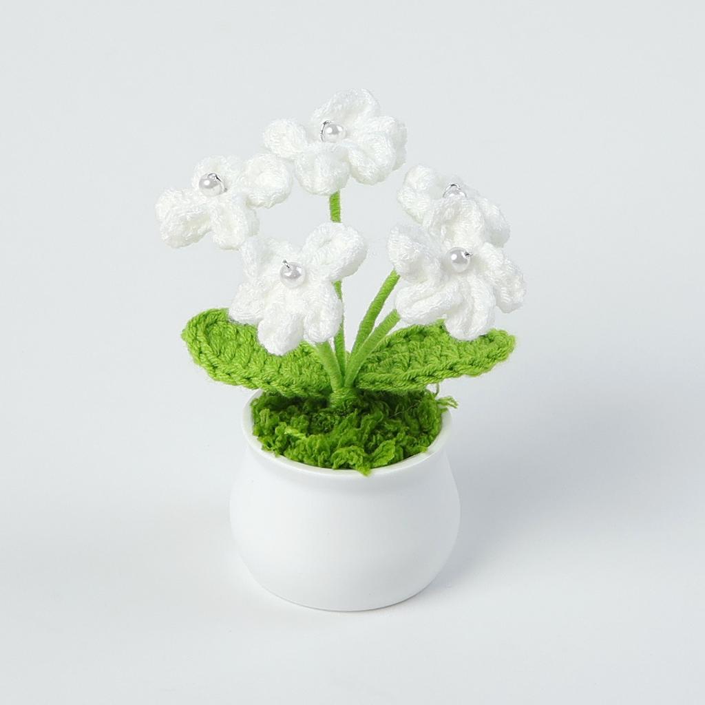 Hand-Knitted Wool Fake Flowers Set: Sunflower, Carnation, Tulip - Desktop Decor, Teacher/Student Gift, Everlasting Bouquet