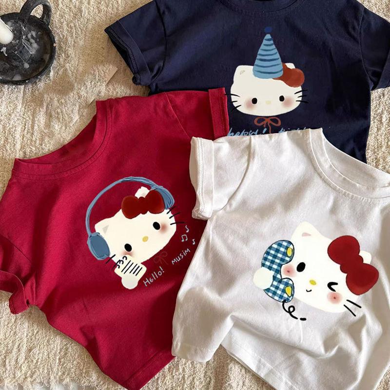 Summer Cotton Kids Cartoon Short Sleeve T Shirt Boys Girls Round Neck Top For Babies And Toddlers