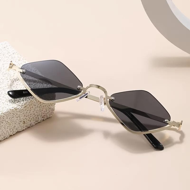 

Metal Half Frame Diamond Sunglasses for Men and Women Ins Trend Cool Sunglasses Personalized Sunglasses черный серый