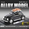 1/32 Volkswagen Beetle Alloy Die-cast Car Model Sound and Light Bring Back Pull Function Vehicle with Base Ornament Children's Gift