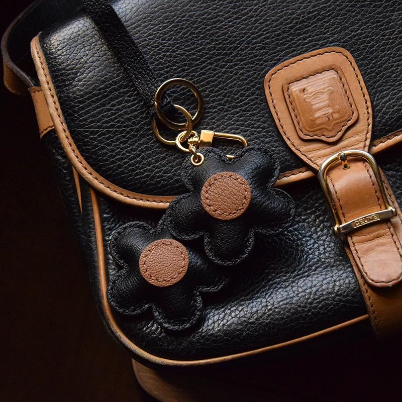 Flower Flower Original Design Leather Handmade Car Key Bag Pendant Personality, Female Gift Keychain