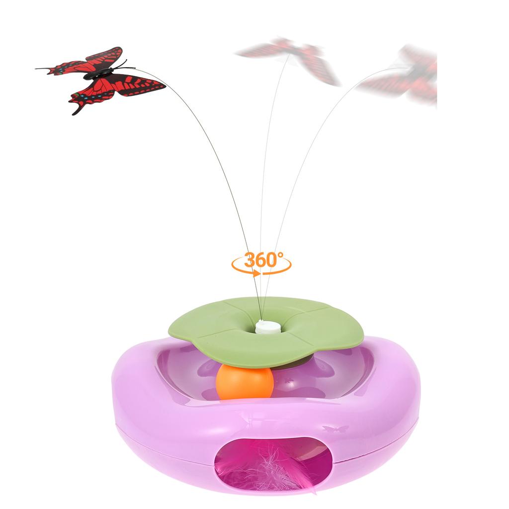 3 in 1 Smart Cat Toys Automatic Rotating Butterfly Wand Feather Fun Ball Toy Set For Cat Dog Electronic Interactive Pet Toy