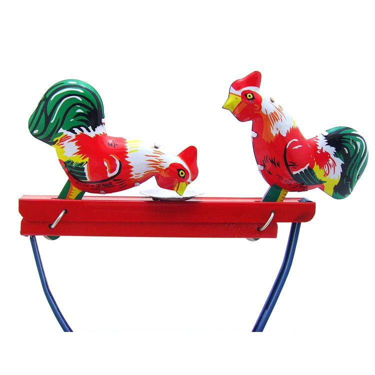 Tin Rooster Pecking Rice Retro Nostalgic Toy 80s Classic