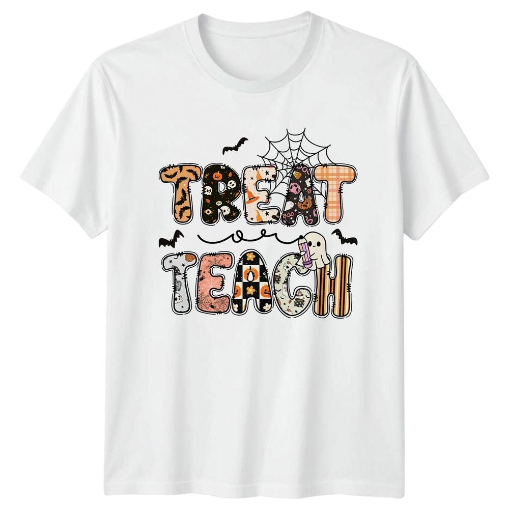 Treat Teach Unisexs TShirt Teacher Halloween Halloween Gift For Her S
