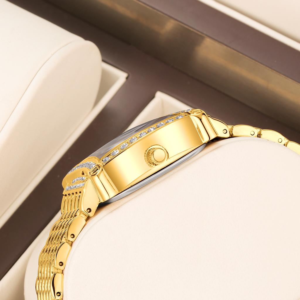YaLaLuSi Brand Women's Affordable Luxury Diamond-Set Dial WaterResistant Quartz Bracelet Watch Gift Reloj Mujer Watch For Ladies