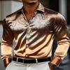 Men Luxury Satin Paisley Jacquard Shirt Long Sleeve Slim Fit Button Up Dress Shirts Male Business Wedding Party Banquet Formal