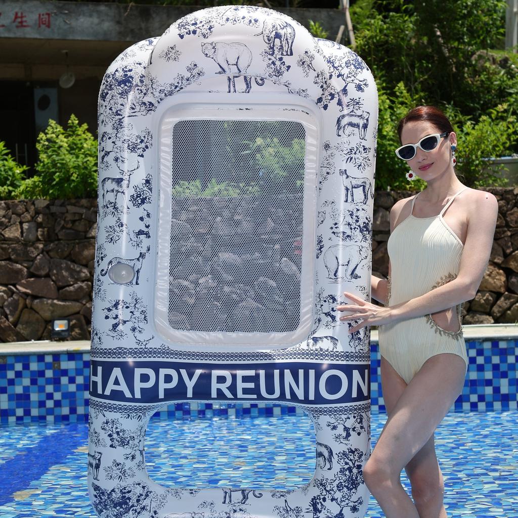 Adult & Kids Retro Pool Party Inflatable Water Toy Swimming Seat Lounge Net Float Bed Float