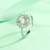 Sunflower Moissanite Ring In S925 Sterling Silver - One Carat Zircon, High-End Women's Jewelry