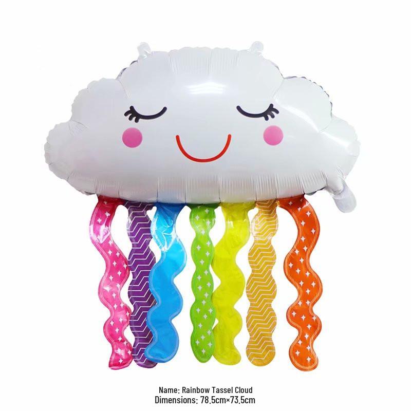 Rainbow Parachute Hot Air Balloon Birthday Decoration Foil Balloons