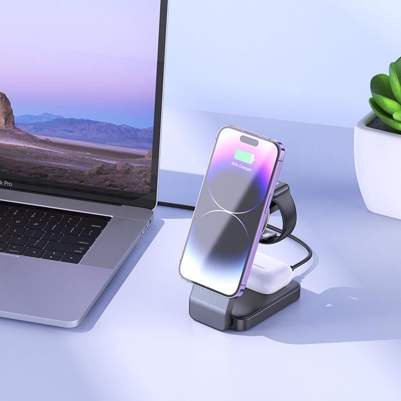 BOROFONE CQ3 Magnetic Wireless Charger & Three-in-One Folding Stand