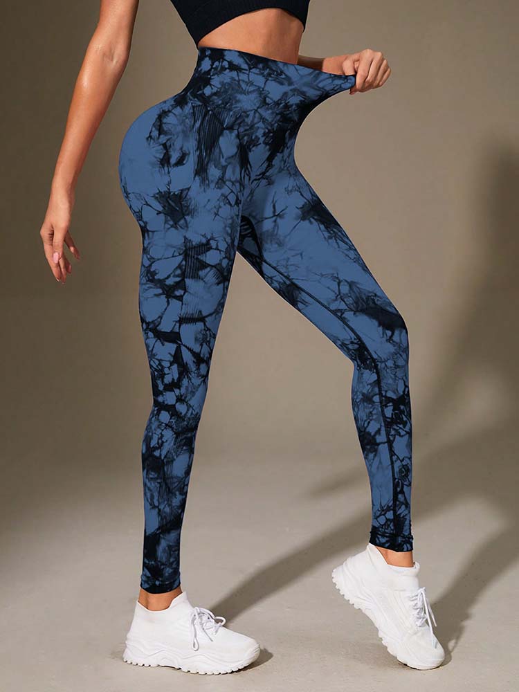 Women's High Waisted Tie Dye Yoga Pants - High Elasticity Tight Fitting Hip Lifting Design, Fitness and Sports Tight Pants.