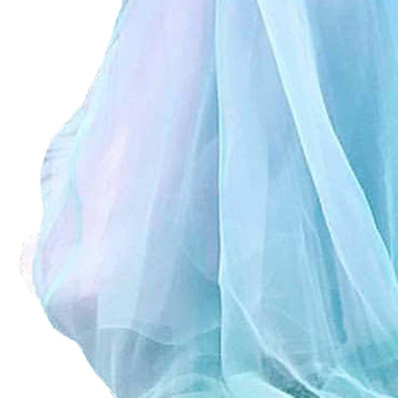 2025 Women's Gradient Deep V Evening Gown - European/American Style with Waist-Gathering & Big Swing