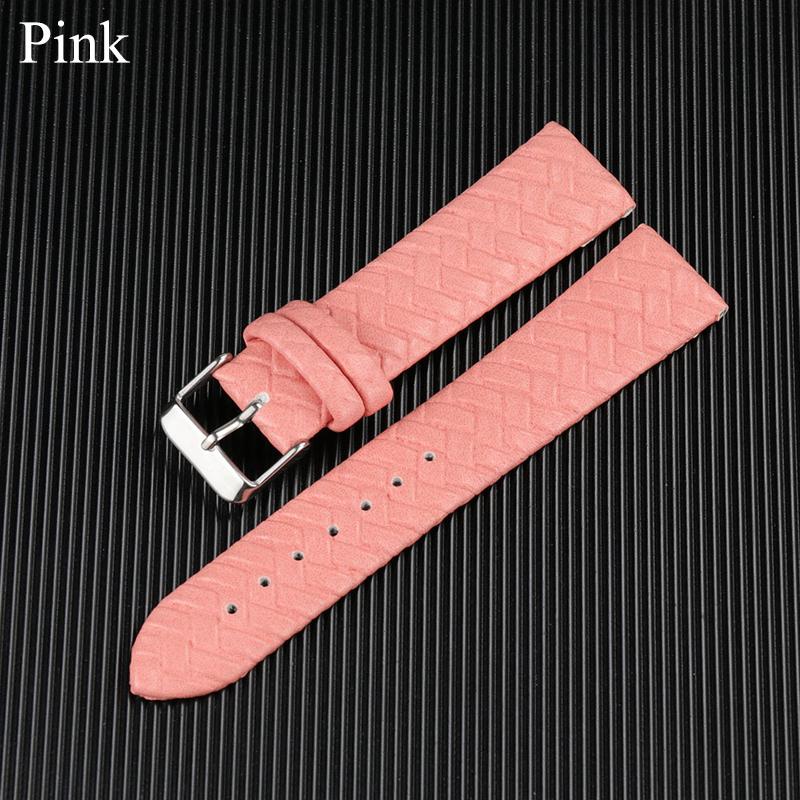 

Мягкий ремешок для часов унисекс, браслет 8 мм-24 мм, тканый плетеный ремешок на запястье, кожаный ремешок высокого качества 20 mm розовый