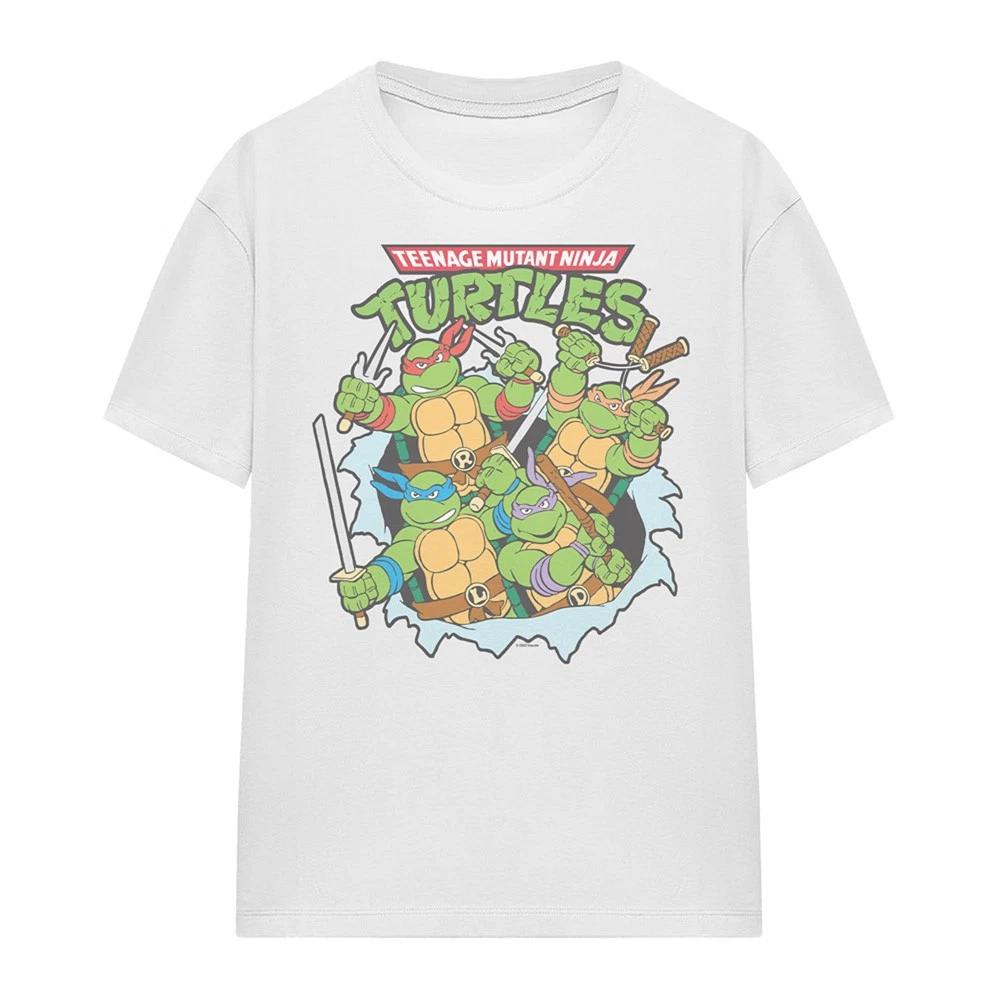 TMNT Retro Group Womens 100% Cotton T-shirt Mens Tees Top S-2XL, White S