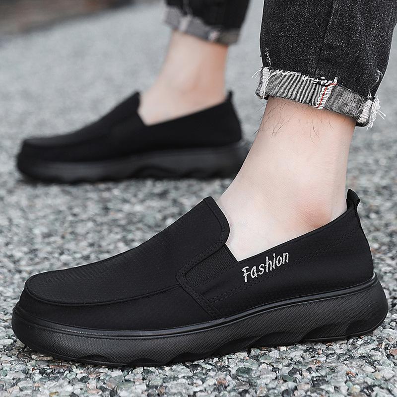 Ice silk breathable cloth shoes men's soft soles lightweight middle-aged and elderly casual walking shoes dad shoes summer one-pedal men's shoes