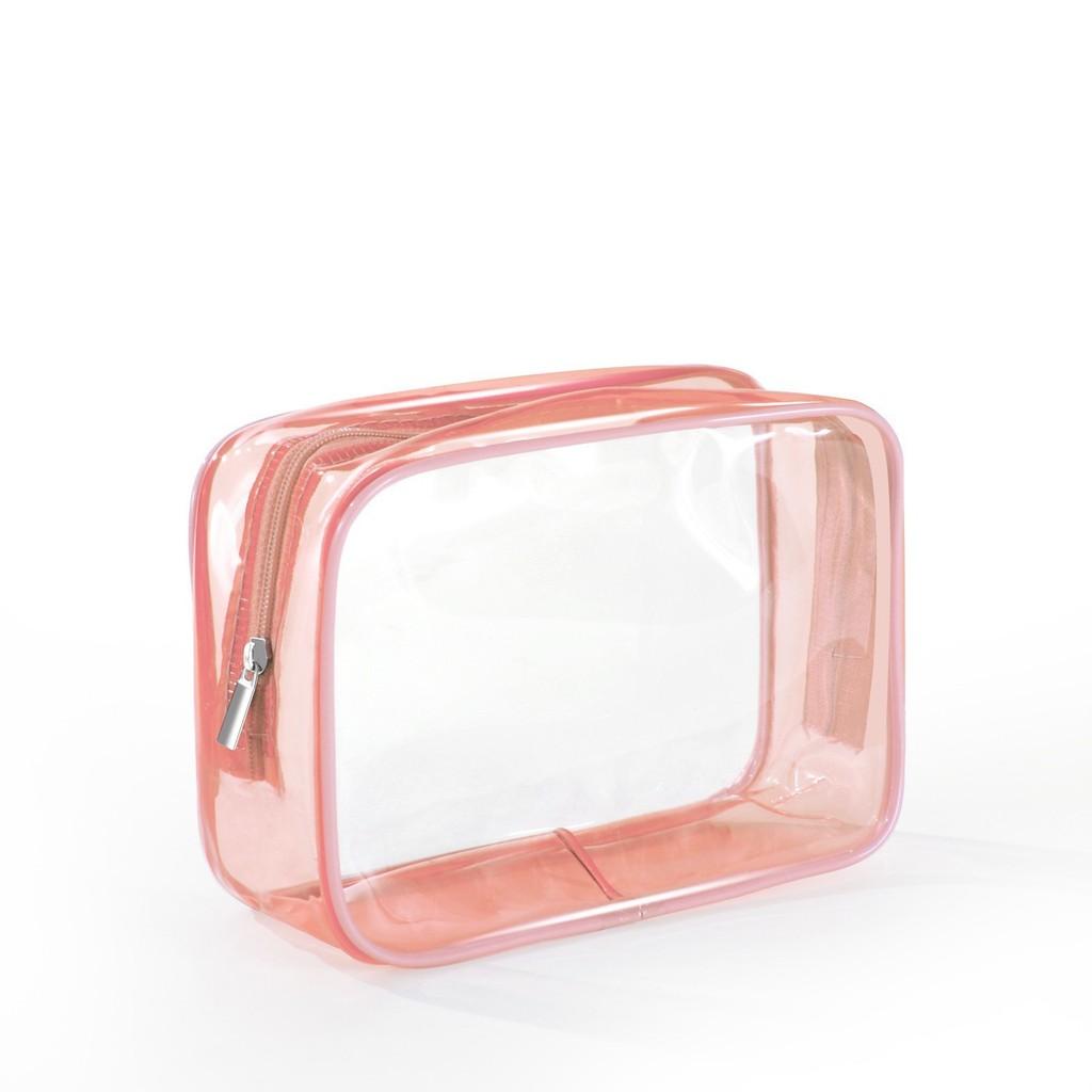Pvc Multicolor Transparent Travel Organizer With Waterproof Design For Cosmetic And Toiletry Storage