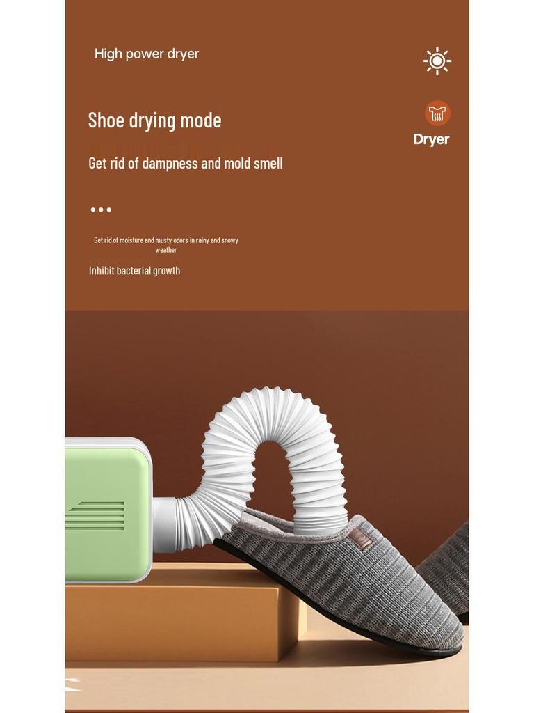 Compact Warm Air Dryer for Shoes, Clothes, and Dust Mite Removal - Ideal for Baby Rooms and Dorms