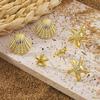 6Pcs Exquisite Starfish Shell Stud Earrings Fashionable CCB Earring Set Women's Summer Beach Party Jewelry Gifts