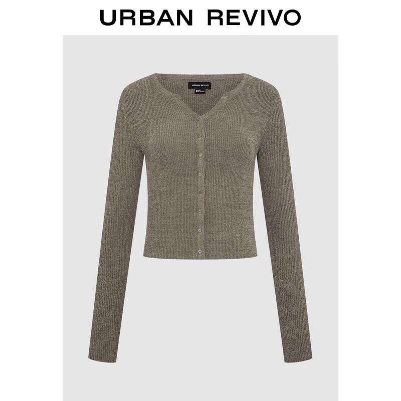 UR 2024 Winter Women s Solid Knit Cardigan S