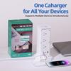 Vertical Power Strips with 8 Outlets Small Design Outlet Tower for Home and Office Space Saving Plastic Construction