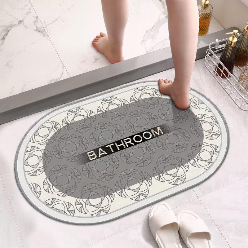 Bathroom door diatom mud floor mat, water-absorbing, non-slip and dirt-resistant foot mat, bathroom quick-drying carpet
