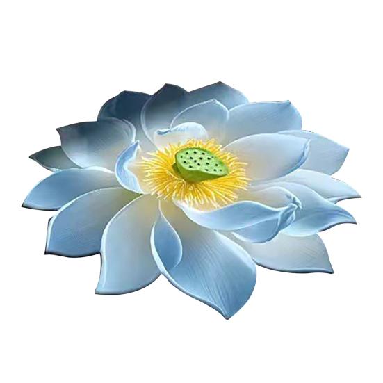 Tapis de sol 3D Lotus Tapis de salon fleur réaliste Forme fleur de lotus Antidérapant Tapis de zone pour cuisine Chambre Salle de bain Salle de jeux