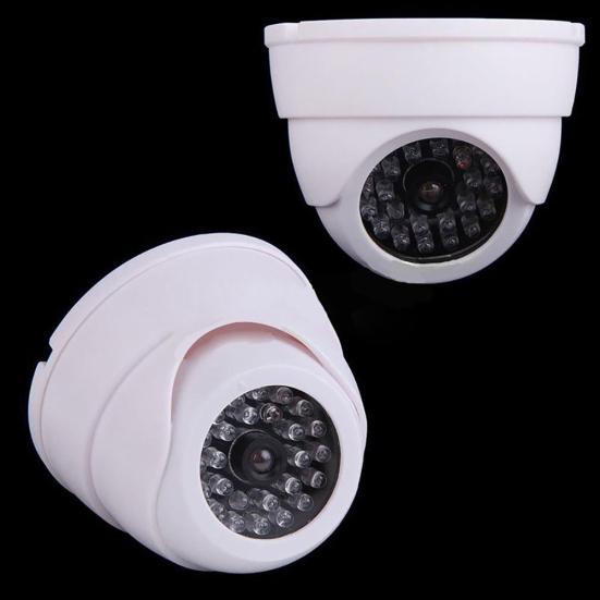 Telecamera fittizia con luce LED lampeggiante a cupola di sicurezza di sorveglianza CCTV wireless falsa