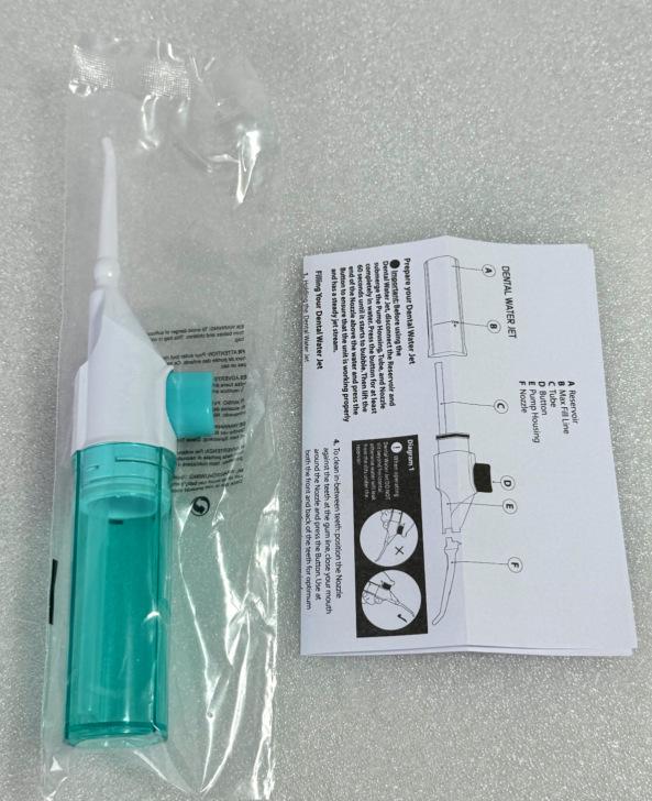 High-Pressure Dental Irrigator: IPX7 Waterproof Manual Water Flosser & Teeth Cleaner