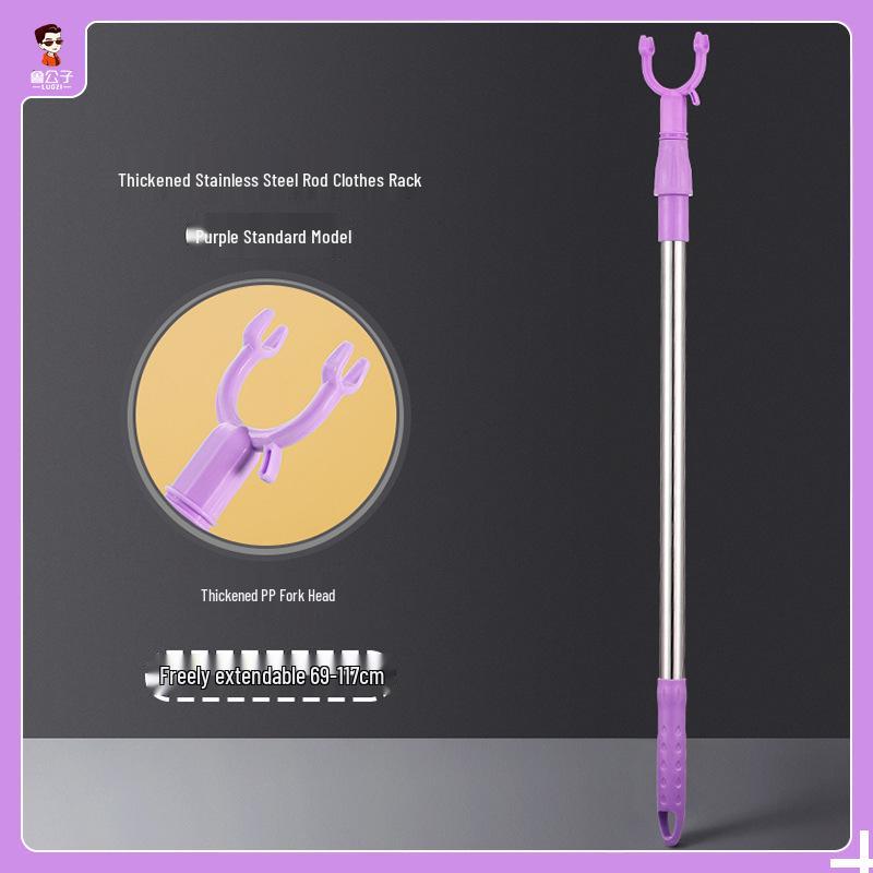 Stainless Steel Retractable Clothes Drying and Retrieval Pole for Home, Dorm, and Balcony.