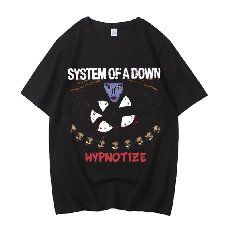 

Summer Hot Sale A Down Toxicity Music Album Cover T-Shirt System Men s Rock T-Shirt 90s Alternative High Quality Cotton T-Shirtt S