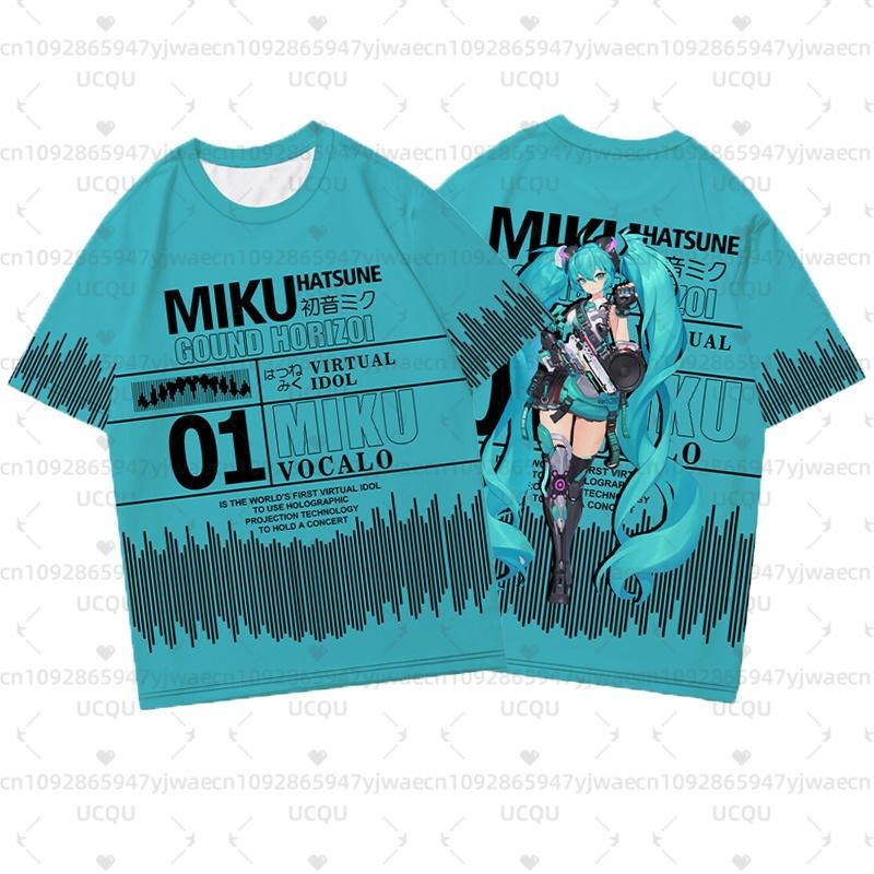 3D Printed Women's Short Sleeve T-shirt Summer Fashionable Casual Cute Hatsune Miku Hot Anime Fans T-shirt